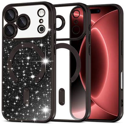 Capa MagSafe para Apple iPhone 18 Pro Max / 17 Pro Max, Techsuit, Luxury Glitter, Preta