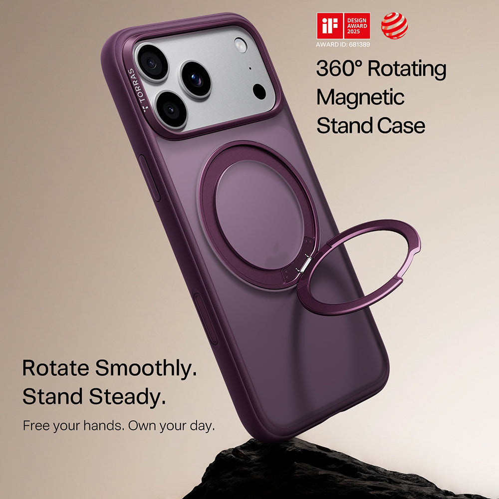 Capa MagSafe para Apple iPhone 18 Pro Max / 17 Pro Max, Torras, Ostand O1 Guardian, Roxo