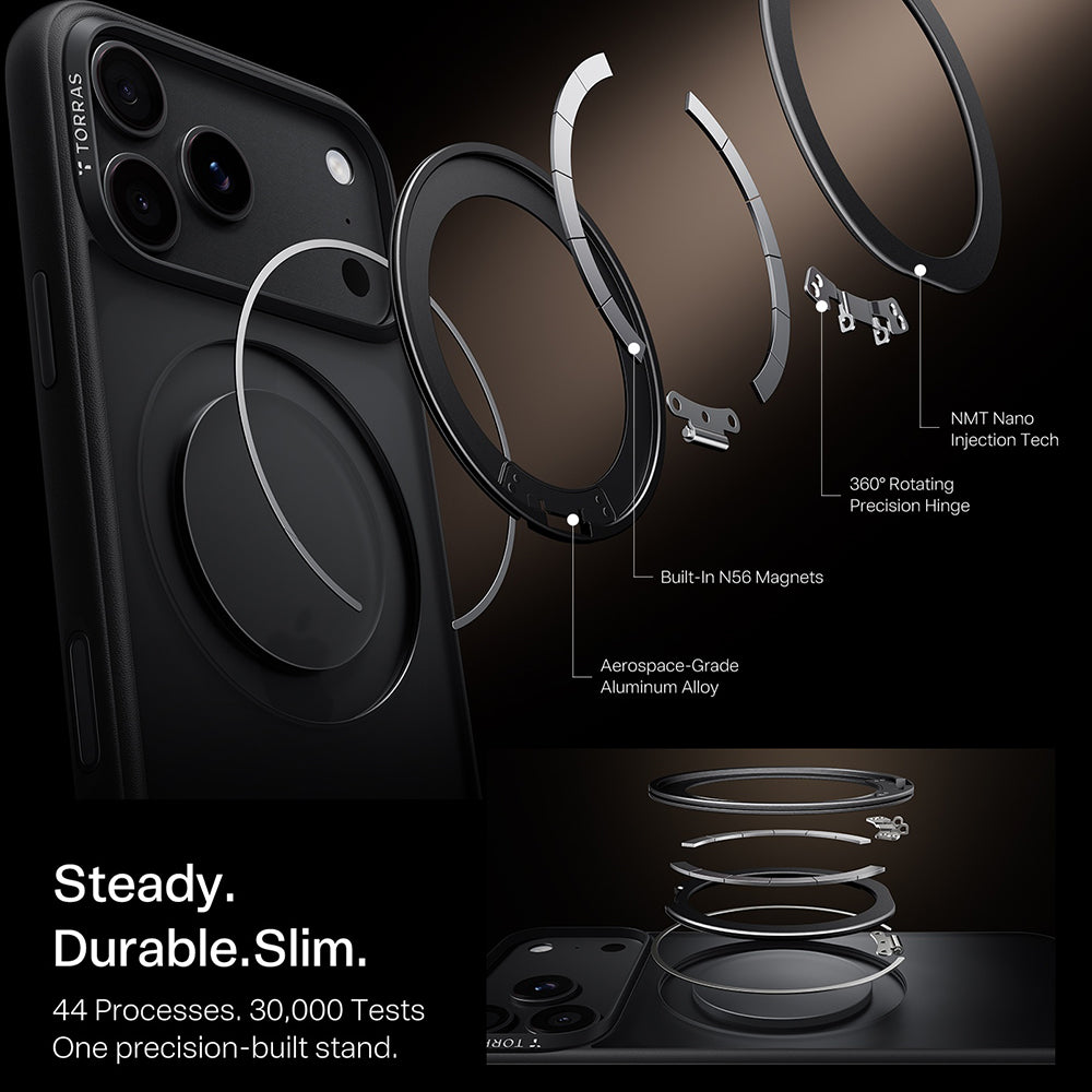 Capa MagSafe para Apple iPhone 18 Pro Max / 17 Pro Max, Torras, Ostand O1 Guardian, Preta