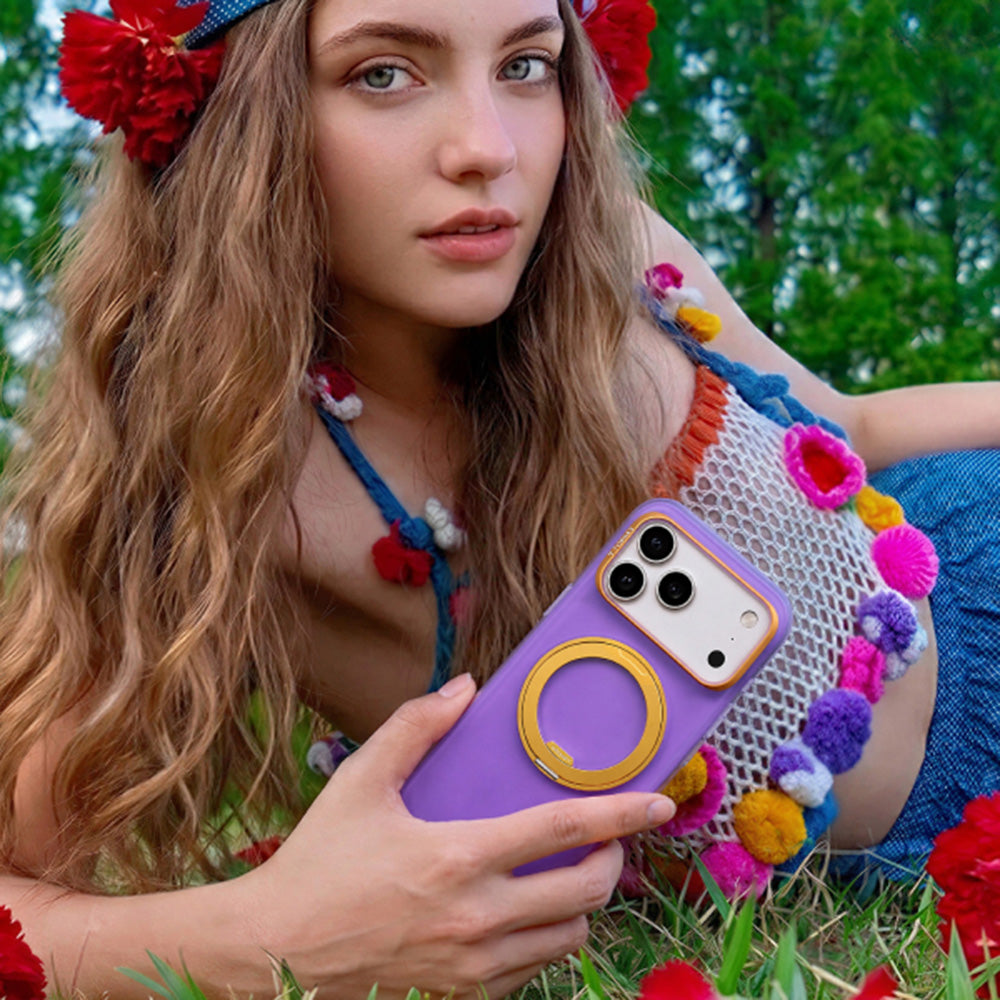 Capa MagSafe para Apple iPhone 18 Pro Max / 17 Pro Max, Torras, Ostand O3 Hue, Roxo