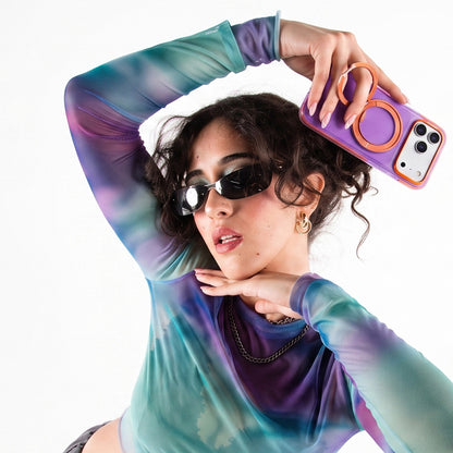 Capa MagSafe para Apple iPhone 18 Pro Max / 17 Pro Max, Torras, Ostand O3 Hue, Roxo