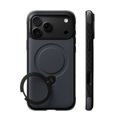 Capa MagSafe para Apple iPhone 18 Pro Max / 17 Pro Max, Torras, Ostand Q3 Rugged, Preta