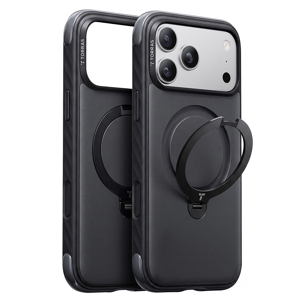 Capa MagSafe para Apple iPhone 18 Pro Max / 17 Pro Max, Torras, Ostand Q3 Rugged, Preta