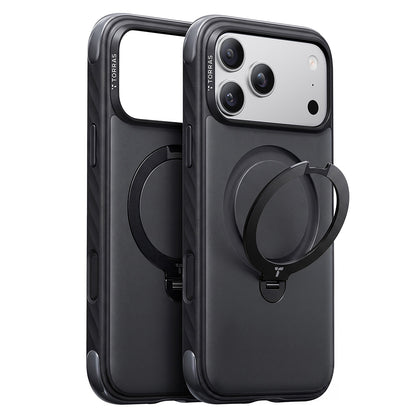 Capa MagSafe para Apple iPhone 18 Pro Max / 17 Pro Max, Torras, Ostand Q3 Rugged, Preta