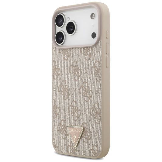 Capa MagSafe para Apple iPhone 18 Pro Max, Guess, 4G Triangle Strass, Rosa