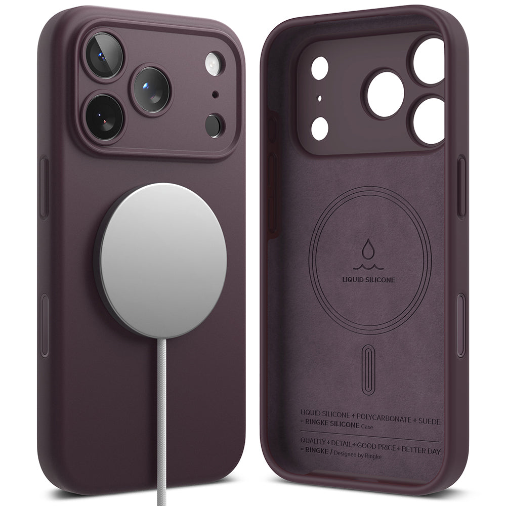MagSafe Case for Apple iPhone 18 Pro, Ringke, Silicone, Dark Burgundy