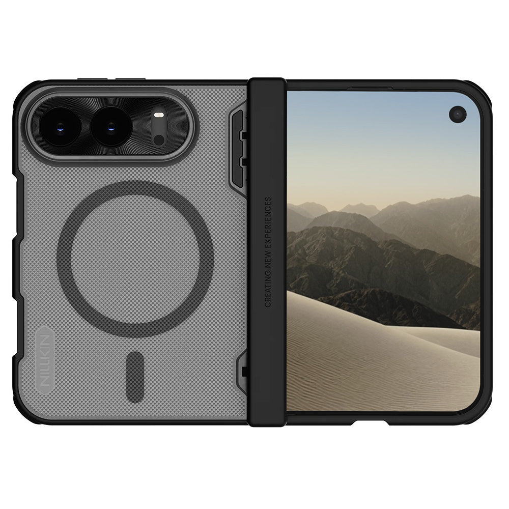 Capa MagSafe para Apple iPhone Duo, Nillkin, Super Frosted Shield, Preta Transparente Acetinada