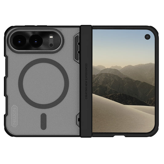 Capa MagSafe para Apple iPhone Duo, Nillkin, Super Frosted Shield, Preta Transparente Acetinada