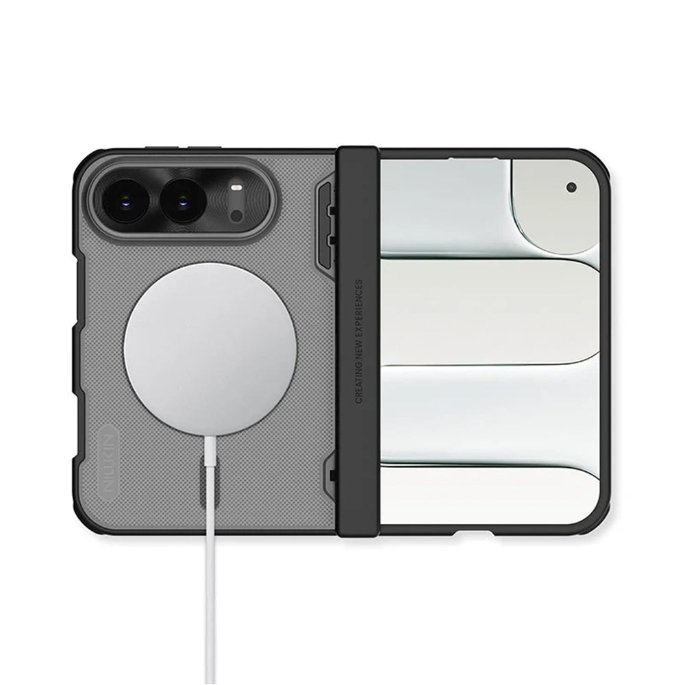 Capa MagSafe para Apple iPhone Duo, Nillkin, Super Frosted Shield, Preta Transparente Acetinada