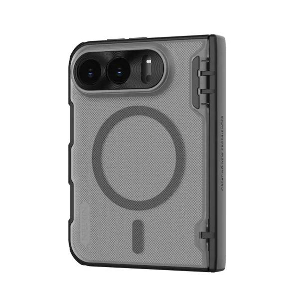 Capa MagSafe para Apple iPhone Duo, Nillkin, Super Frosted Shield, Preta Transparente Acetinada