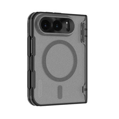 Capa MagSafe para Apple iPhone Duo, Nillkin, Super Frosted Shield, Preta Transparente Acetinada