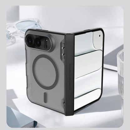 Capa MagSafe para Apple iPhone Duo, Nillkin, Super Frosted Shield, Preta Transparente Acetinada