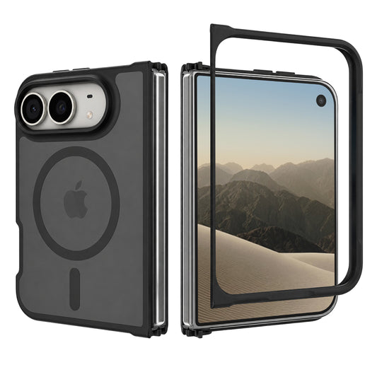 Capa MagSafe para Apple iPhone Duo, Techsuit, PureFrost, Preta Acetinada
