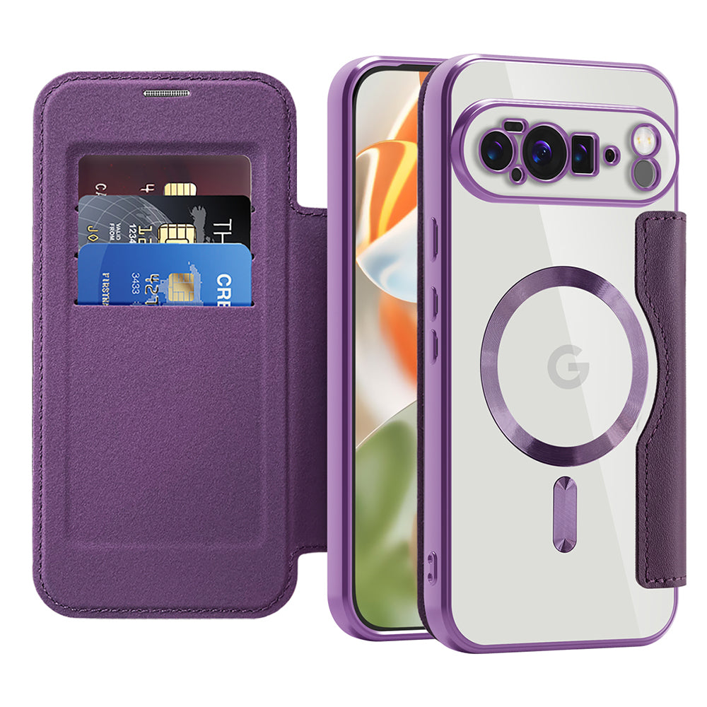 Capa MagSafe para Google Pixel 10 Pro XL, Techsuit, SmartMag Book, Roxo