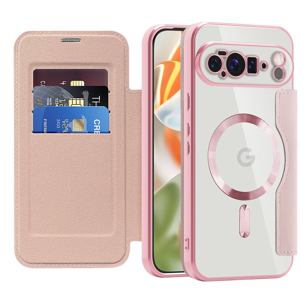 Capa MagSafe para Google Pixel 10 Pro XL, Techsuit, SmartMag Book, Rosa