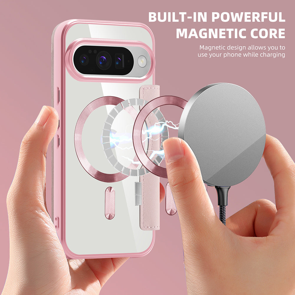 Capa MagSafe para Google Pixel 10 Pro XL, Techsuit, SmartMag Book, Rosa