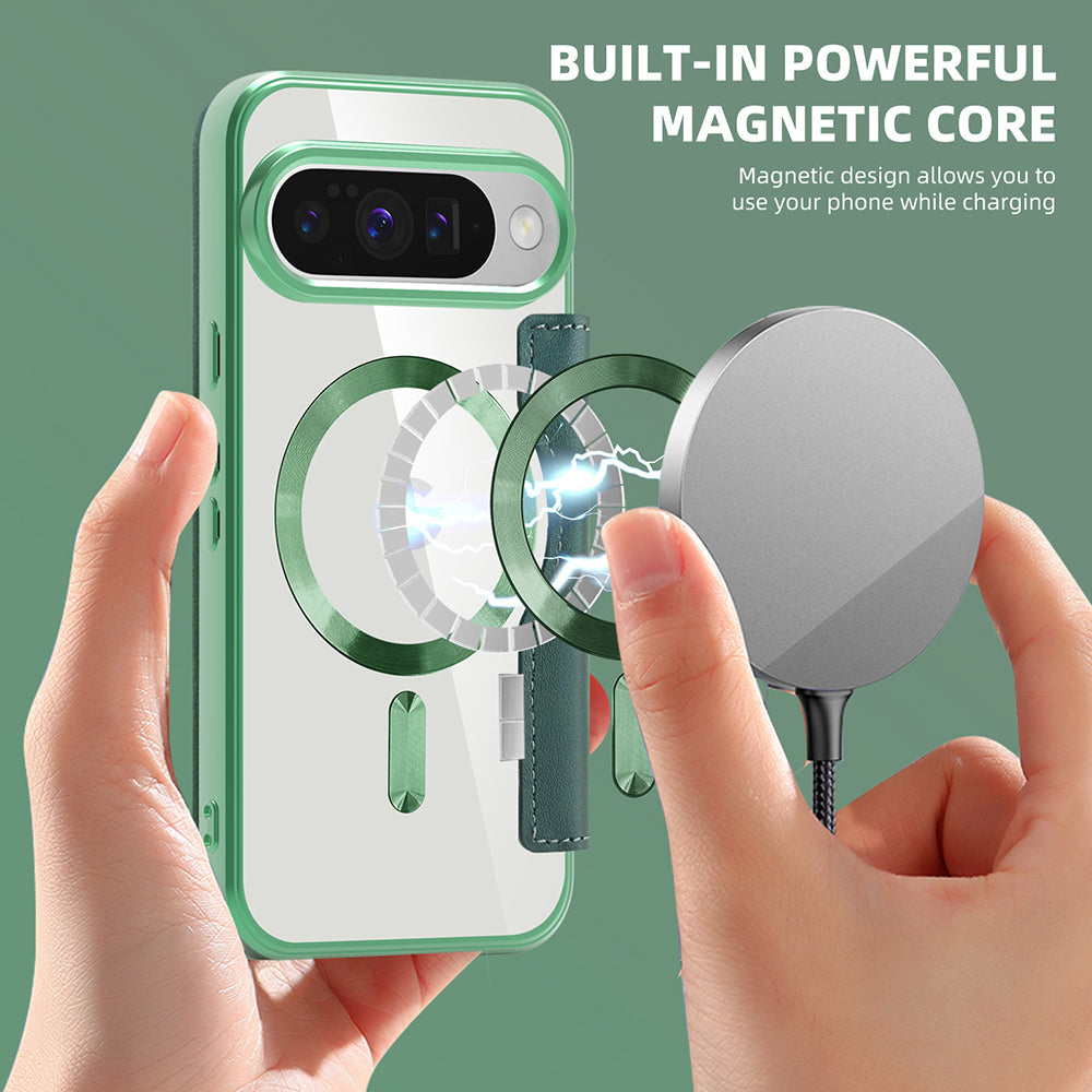 Capa MagSafe para Google Pixel 10 Pro XL, Techsuit, SmartMag Book, Verde