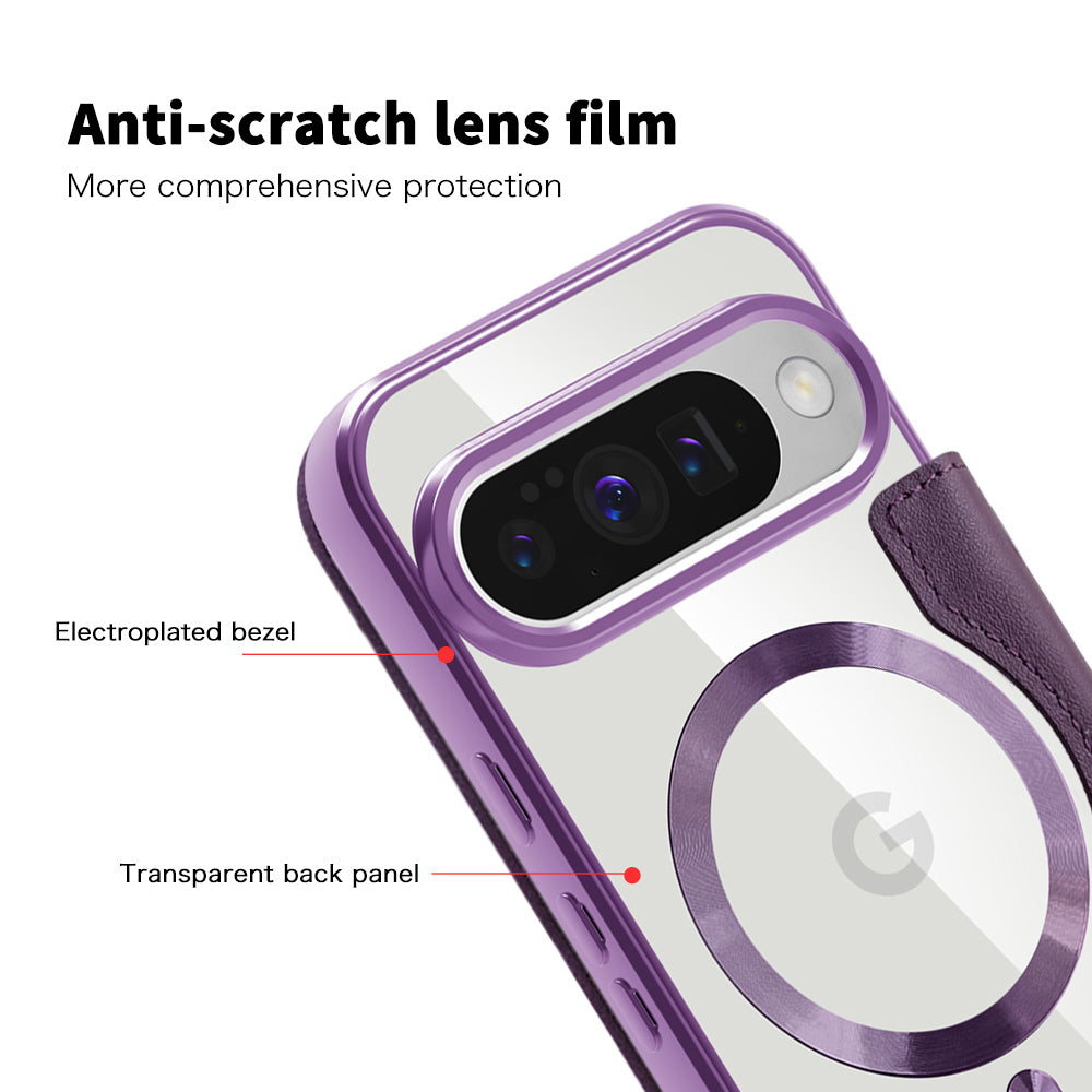 Capa MagSafe para Google Pixel 10 Pro XL, Techsuit, SmartMag Book, Roxo