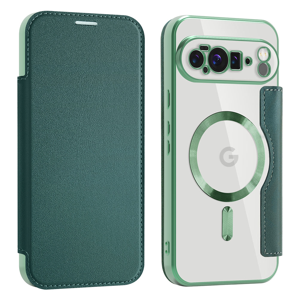 Capa MagSafe para Google Pixel 10 Pro XL, Techsuit, SmartMag Book, Verde