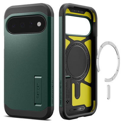 Capa MagSafe para Google Pixel 11, Spigen, Tough Armor, Verde ACS11854