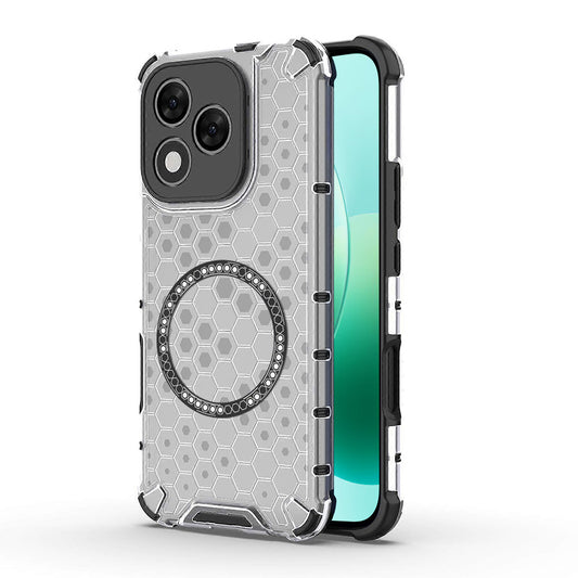 Capa MagSafe para Honor 400 Lite, Techsuit, HoneyComb Shield, Branca