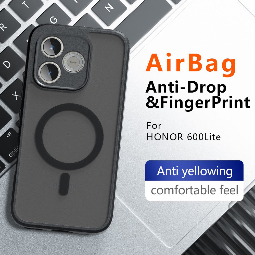 Capa MagSafe para Honor 600 Lite, Techsuit, PureFrost, Preta Fosca Satinada