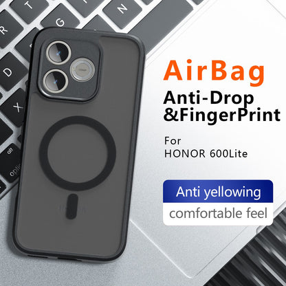 Capa MagSafe para Honor 600 Lite, Techsuit, PureFrost, Preta Fosca Satinada