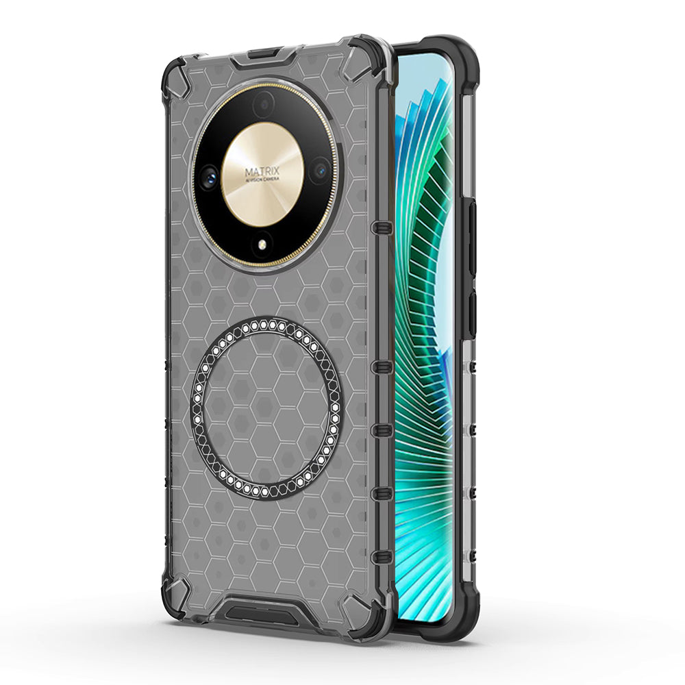 Capa MagSafe para Honor Magic6 Lite, Techsuit, HoneyComb Shield, Preta