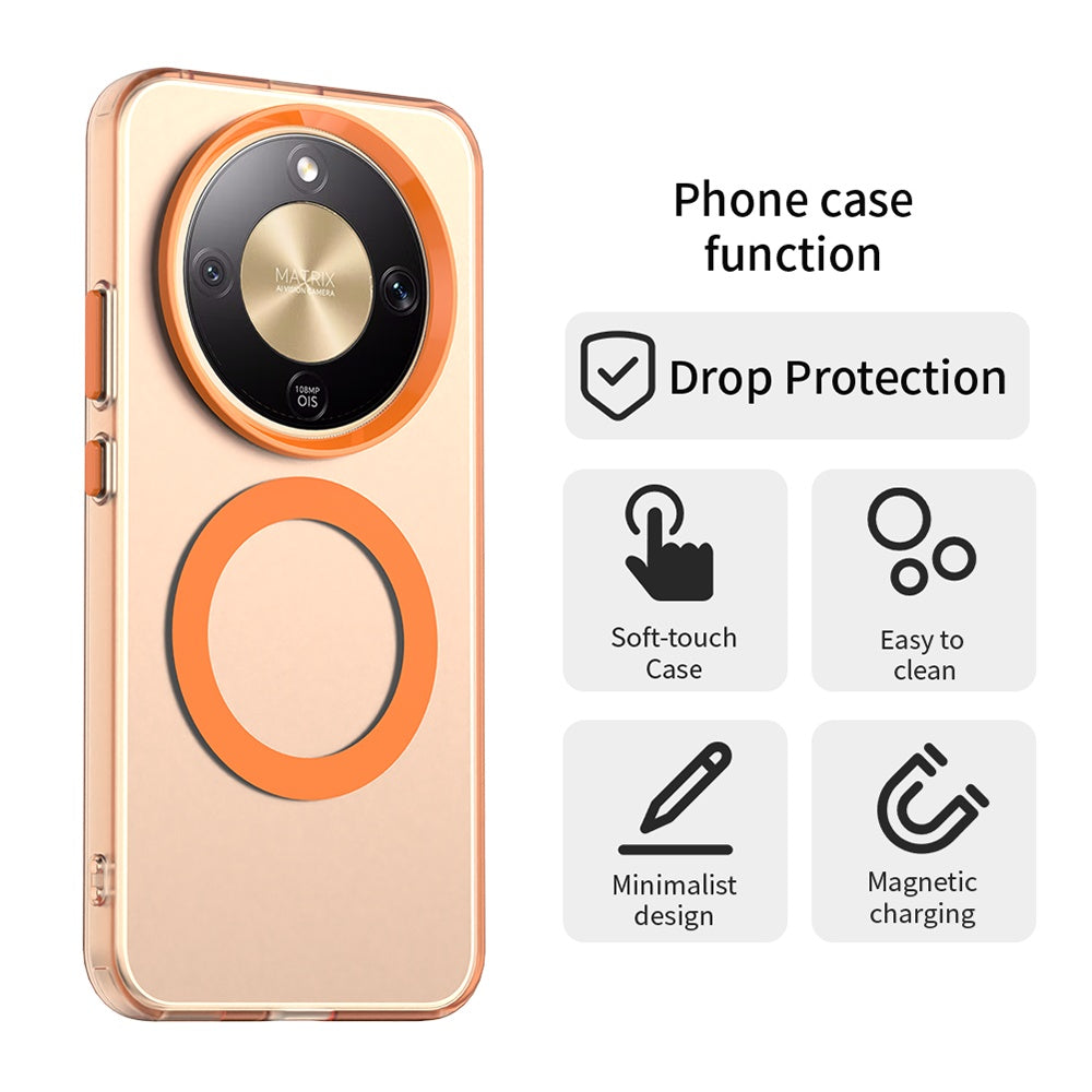 Capa MagSafe para Honor Magic8 Lite, Techsuit, CandyCase, Laranja