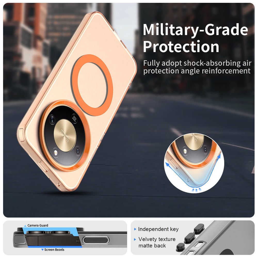 Capa MagSafe para Honor Magic8 Lite, Techsuit, CandyCase, Laranja