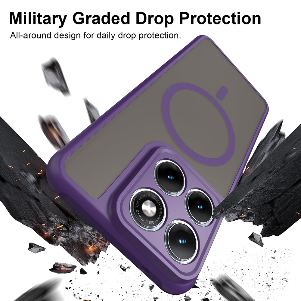 Capa MagSafe para Motorola Edge 70 Fusion, Techsuit, HaloFrost II, Roxo