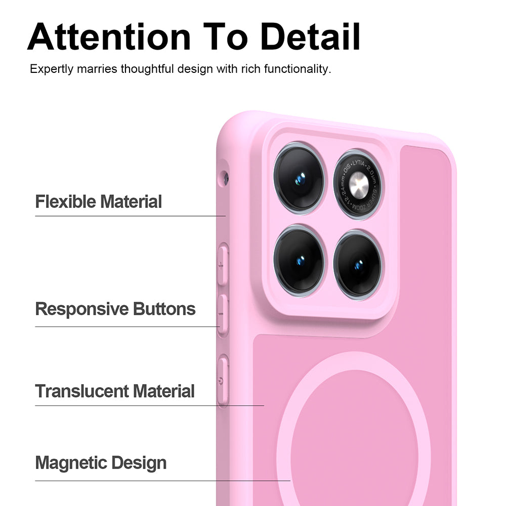 Capa MagSafe para Motorola Edge 70 Fusion, Techsuit, HaloFrost II, Rosa
