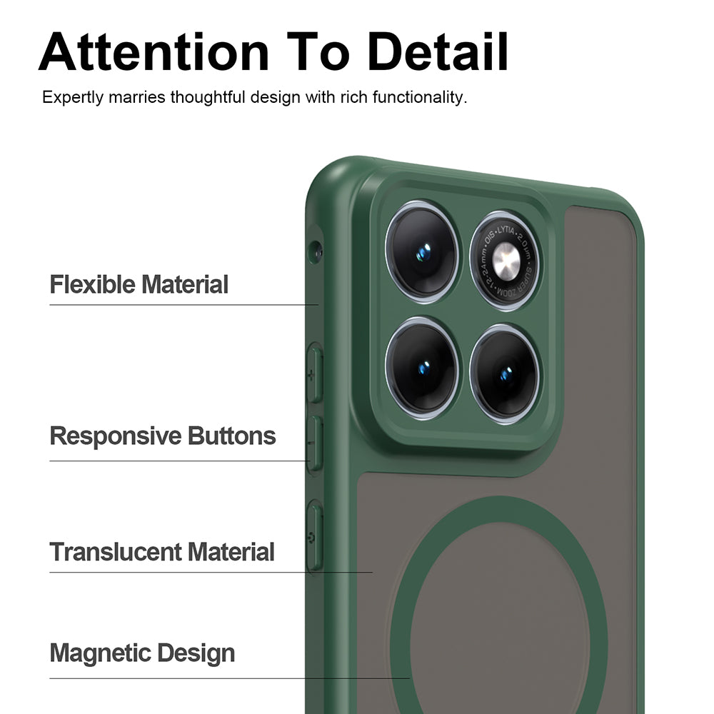 Capa MagSafe para Motorola Edge 70 Fusion, Techsuit, HaloFrost II, Verde
