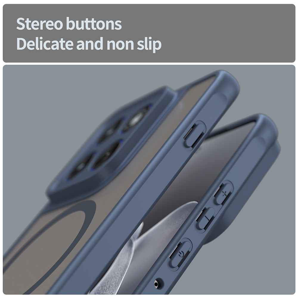 Capa MagSafe para Motorola Edge 70, Techsuit, HaloFrost II, Azul-marinho