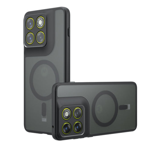 Capa MagSafe para Motorola Edge 70, Techsuit, PureFrost, Preta Acetinada