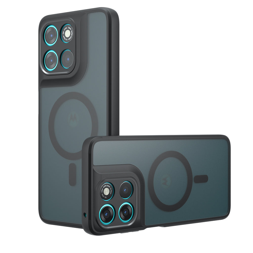 Capa MagSafe para Motorola Moto G77 / G67, Techsuit, PureFrost, Preta Fosca
