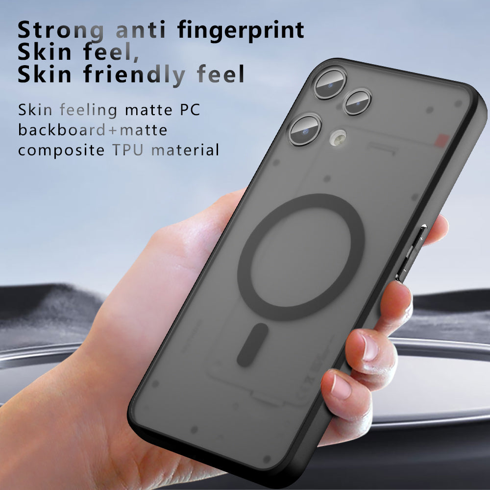 Capa MagSafe para Nothing Phone (3a) Lite, Techsuit, PureFrost, Preta Fosca