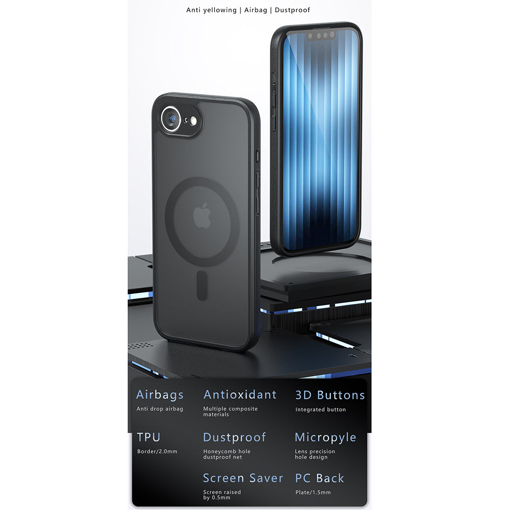 Capa MagSafe para Oppo A5 4G, Techsuit, PureFrost, Preto Satinado