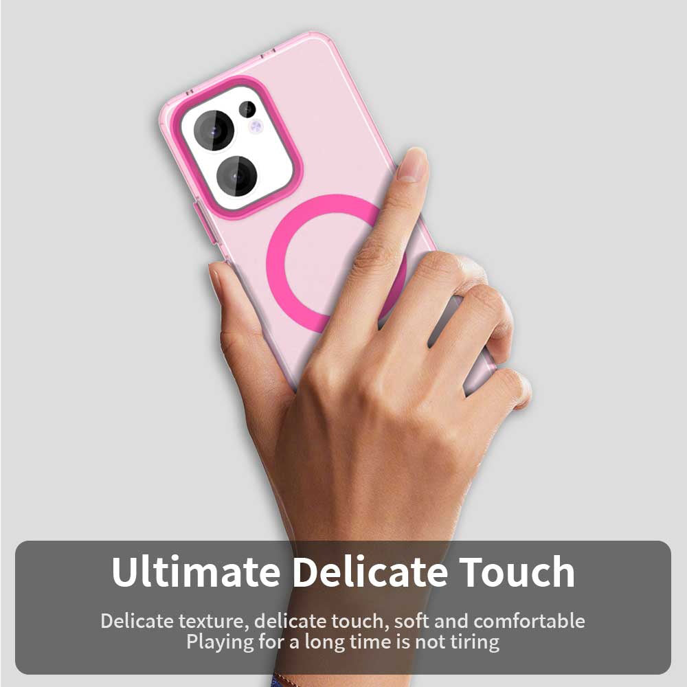Capa MagSafe para Oppo Reno13 FS 5G / Reno13 F 4G / Reno13 F, Techsuit, CandyCase, Rosa
