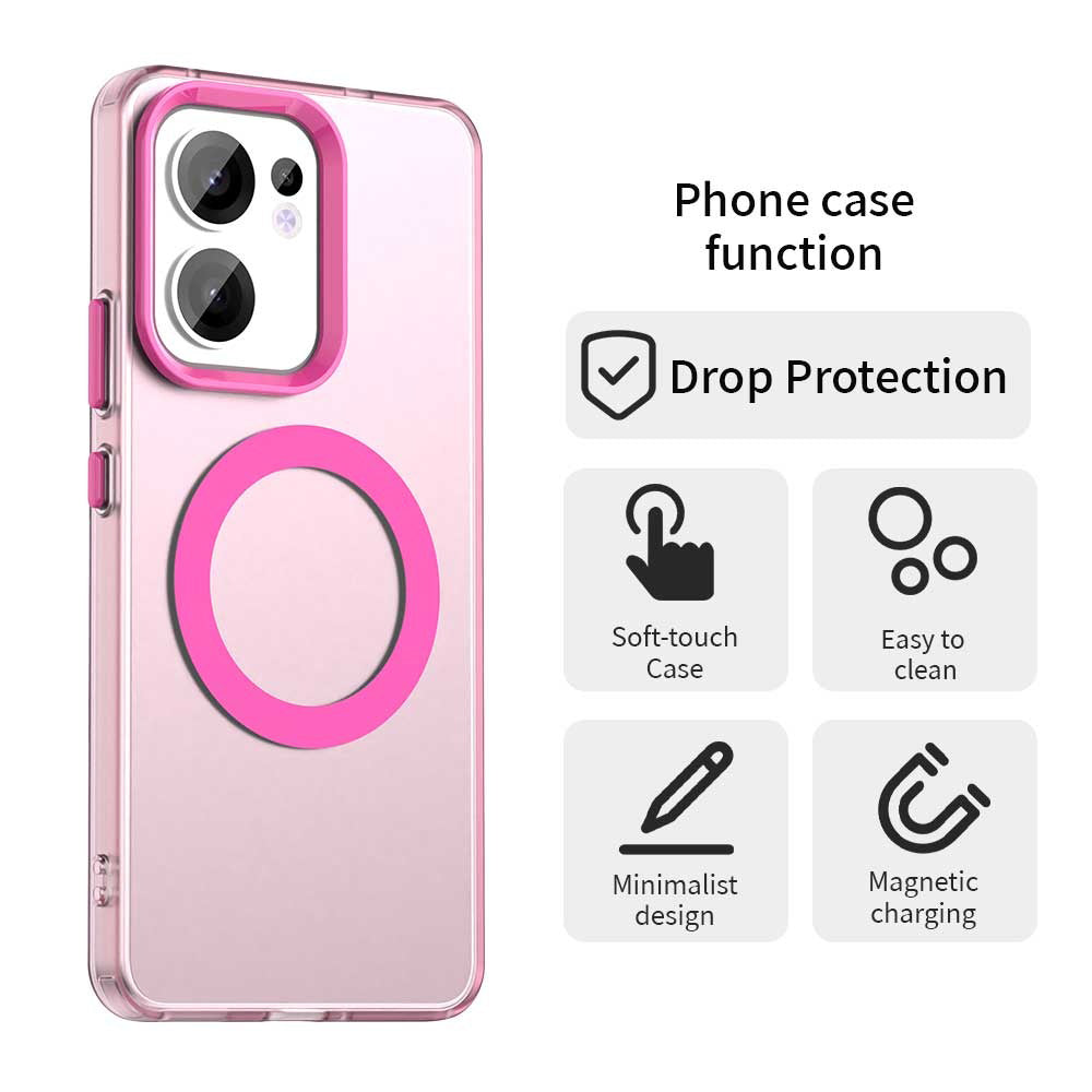 Capa MagSafe para Oppo Reno13 FS 5G / Reno13 F 4G / Reno13 F, Techsuit, CandyCase, Rosa