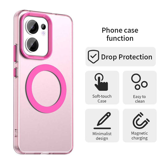 Capa MagSafe para Oppo Reno13 FS 5G / Reno13 F 4G / Reno13 F, Techsuit, CandyCase, Rosa