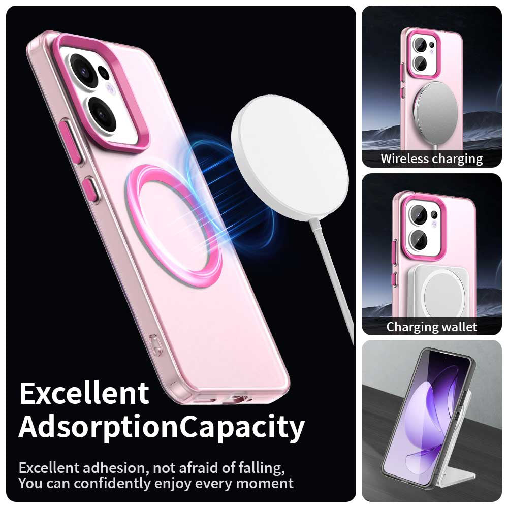 Capa MagSafe para Oppo Reno13 FS 5G / Reno13 F 4G / Reno13 F, Techsuit, CandyCase, Rosa