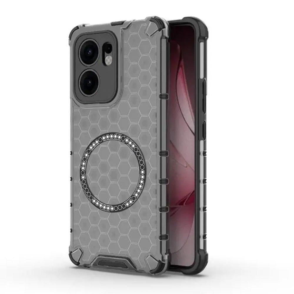 Capa MagSafe para Oppo Reno13 FS 5G / Reno13 F 4G / Reno13 F, Techsuit, HoneyComb Shield, Preta