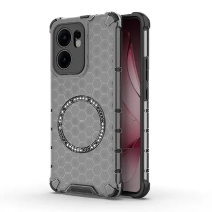 Capa MagSafe para Oppo Reno13 FS 5G / Reno13 F 4G / Reno13 F, Techsuit, HoneyComb Shield, Preta
