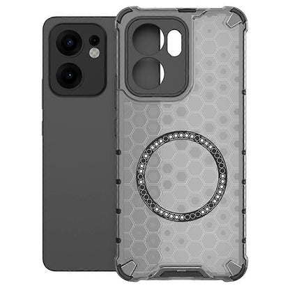Capa MagSafe para Oppo Reno13 FS 5G / Reno13 F 4G / Reno13 F, Techsuit, HoneyComb Shield, Preta