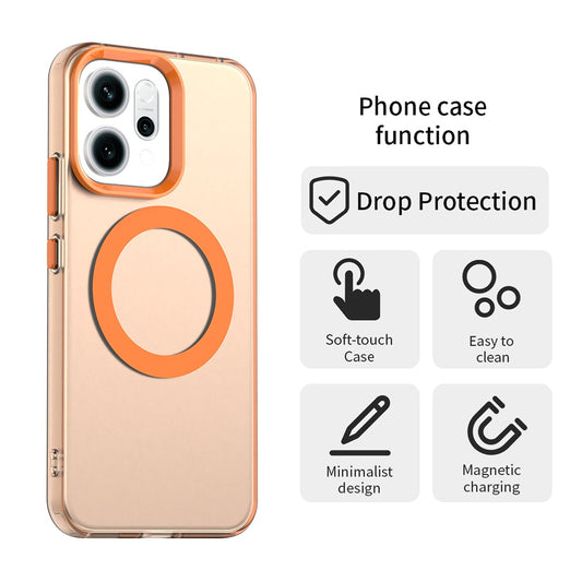 Capa MagSafe para Oppo Reno16 F / Reno16 FS, Techsuit, CandyCase, Laranja
