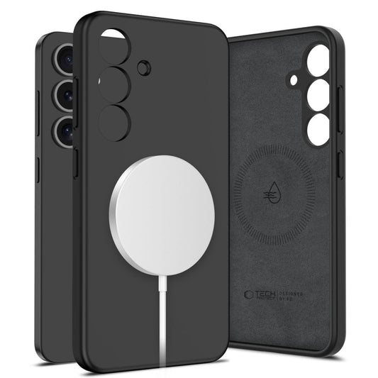 Capa MagSafe para Samsung Galaxy S25 S931, Tech-Protect, Silicone Líquido, Preta