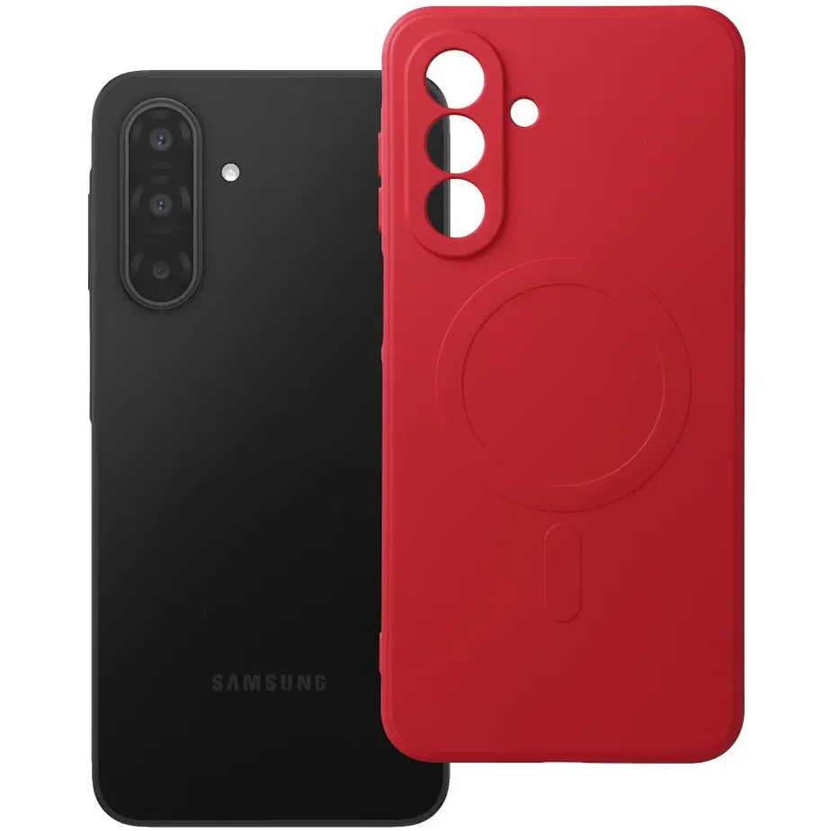 MagSafe Case for Samsung Galaxy A18 4G A185 / A17 4G A175 / A17 5G A176 / A26 A266, OEM, Silicone Mag, Red