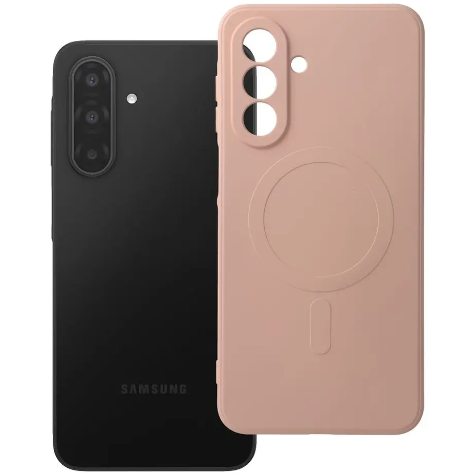 Capa MagSafe para Samsung Galaxy A18 4G A185 / A17 4G A175 / A17 5G A176 / A26 A266, OEM, Silicone Mag, Rosa