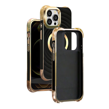 Capa MagSafe para Samsung Galaxy S23 FE S711, OEM, Circle Glam, Preta
